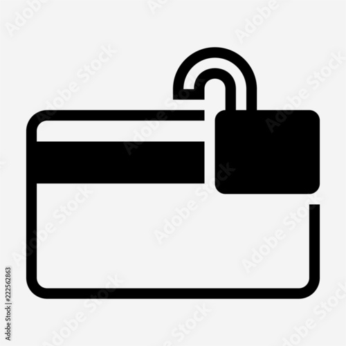 Glyph magnetic stripe?? credit card is unlocked pixel perfect vector icon