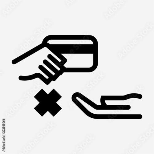 Glyph don?t lend credit card pixel perfect vector icon