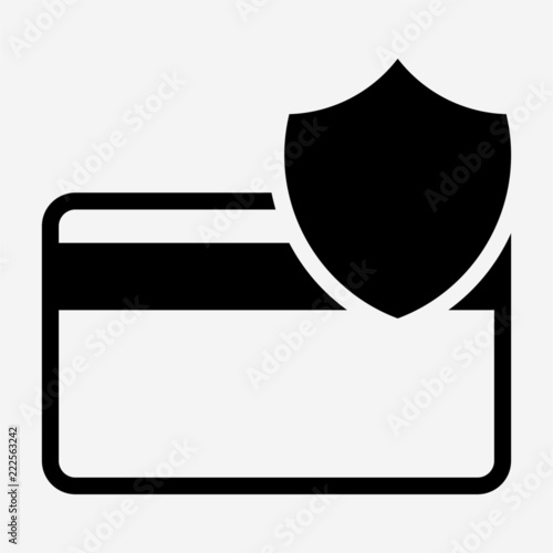 Glyph magnetic stripe credit card is protected pixel perfect vector icon