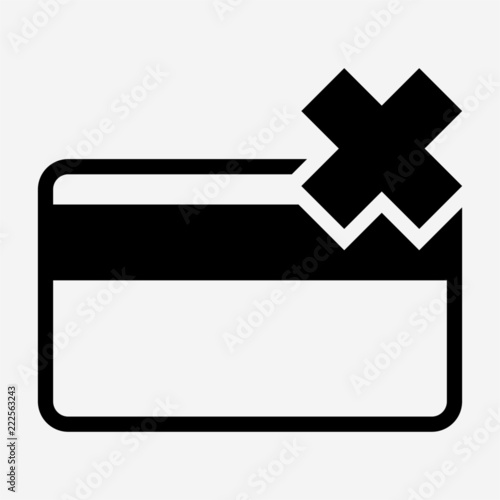 Glyph magnetic stripe credit card is delete pixel perfect vector icon