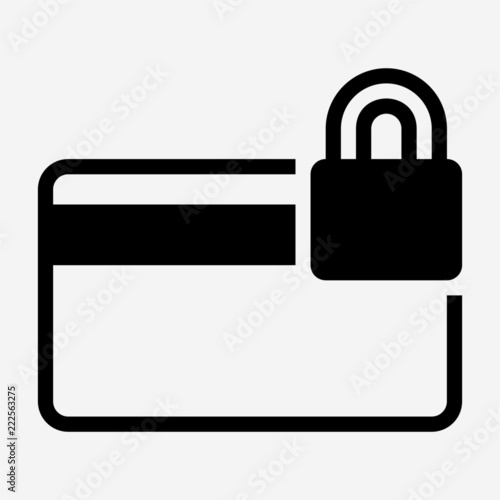 Glyph magnetic stripe?credit card is locked pixel perfect vector icon