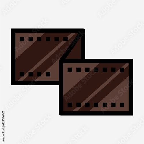 Coloured outline photographic film pixel perfect vector icon