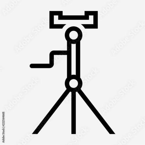 Outline camera tripod pixel perfect vector icon