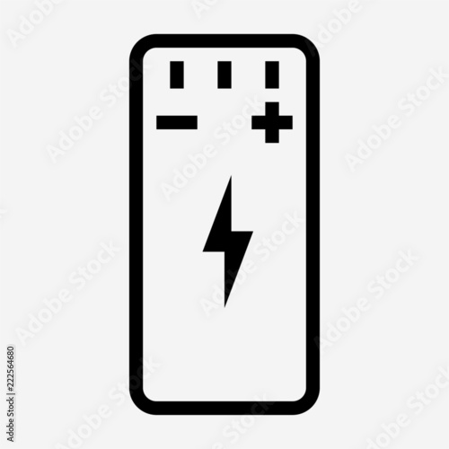 Outline camera battery pixel perfect vector icon