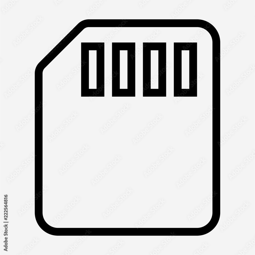 Outline memory card pixel perfect vector icon Outline memory card pixel perfect vector icon