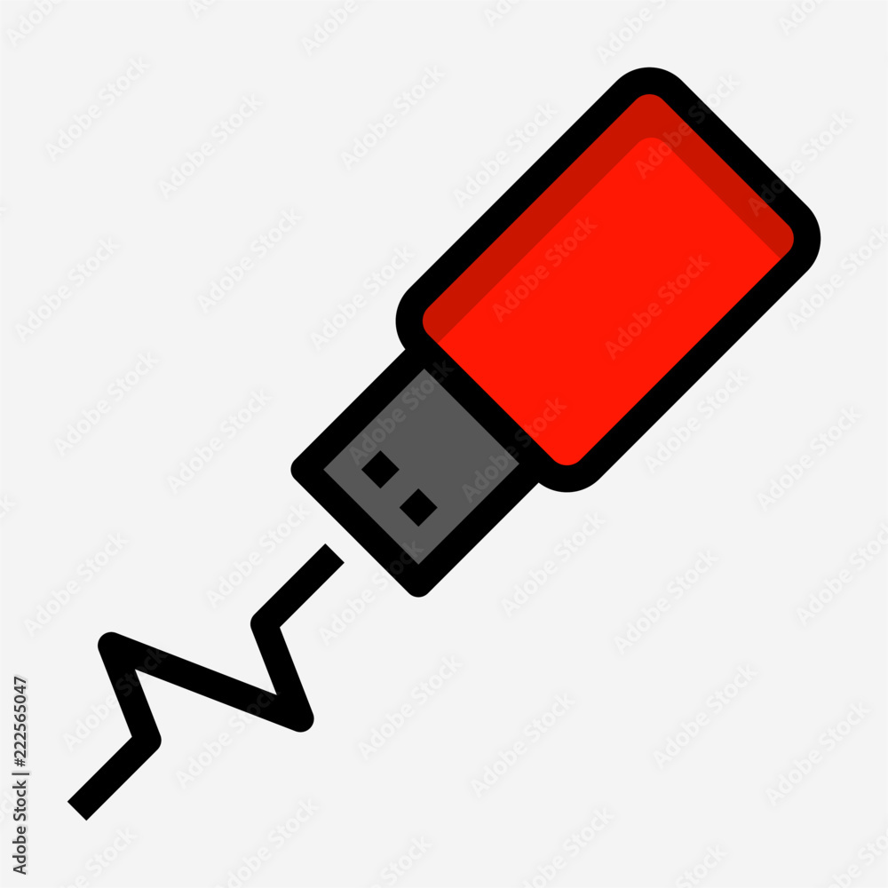 Coloured outline USB pixel perfect vector icon Coloured outline USB pixel perfect vector icon