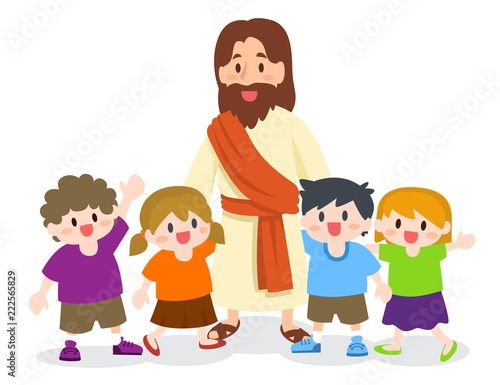Jesus Christ with Group of children