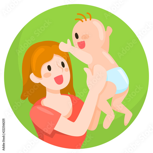 Mother and Baby Illustration