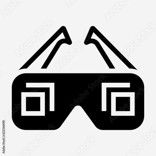 Glyph 3D glasses film pixel perfect vector icon