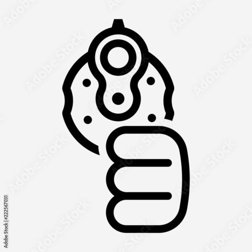 Outline action film pixel perfect vector icon