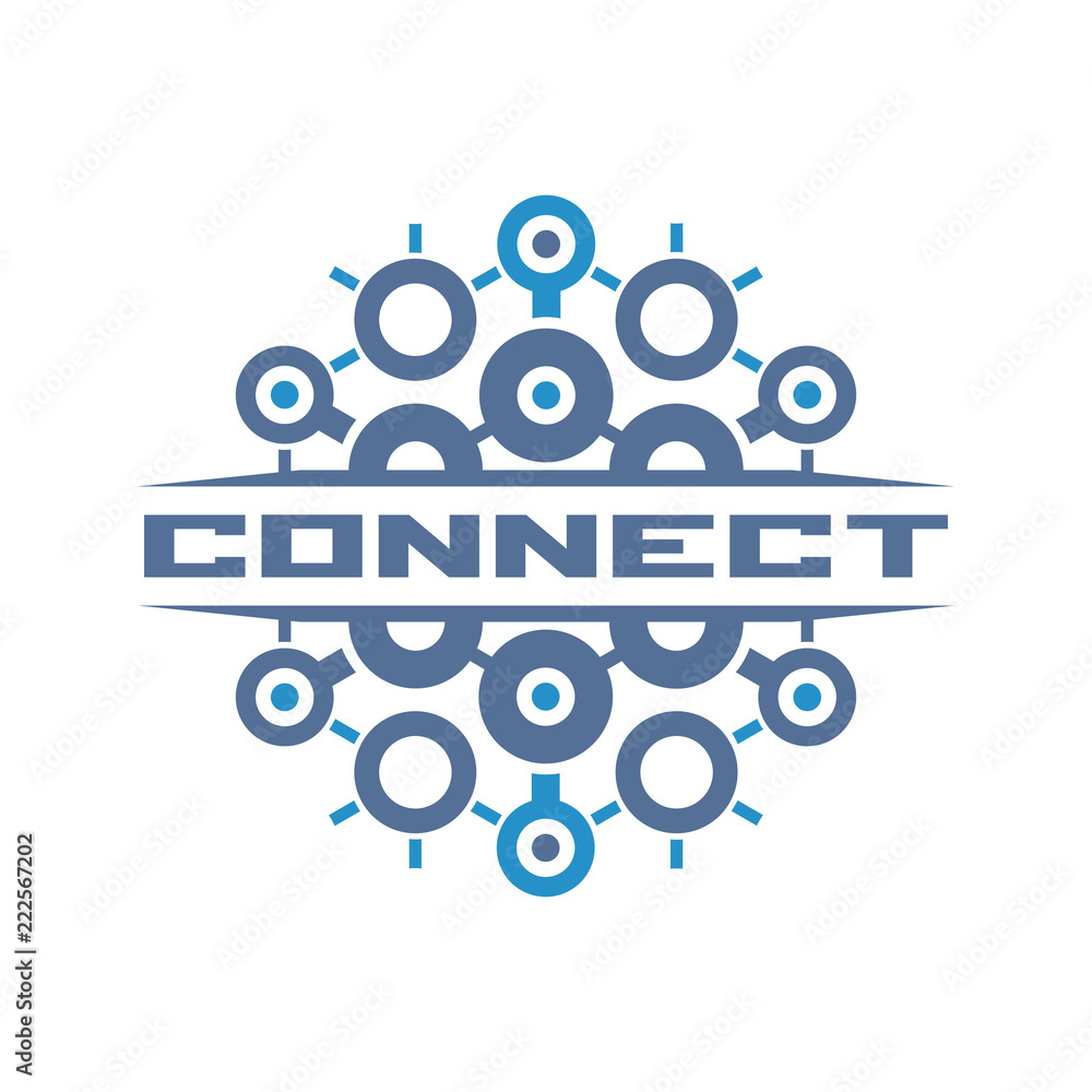 Hexagonal connection logo template.