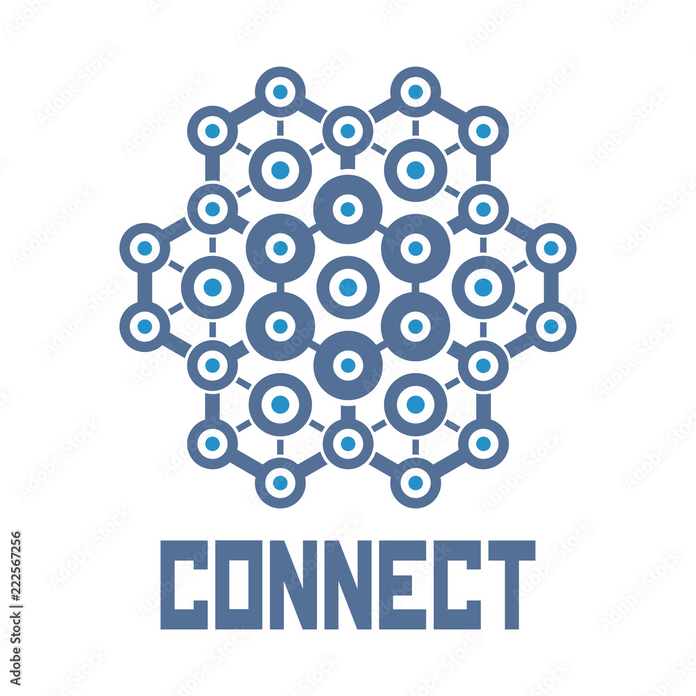 Hexagonal connection logo template. Hexagonal connection logo template.