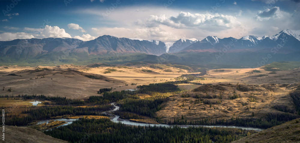 View of Chuya ridge of Altai mountains, West Siberia, Russia