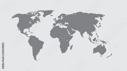 World Map Vector, Isolate on Blank Background, Flat Earth Map For Website, Annual Report, Infographics, World Map Illustration, Vector Illustration