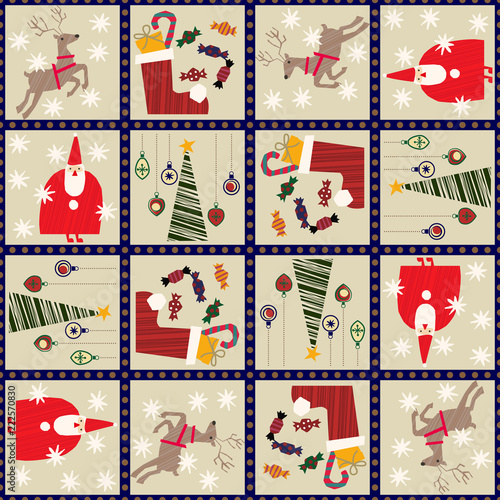 クリスマスのラッピング。包装紙。壁紙。