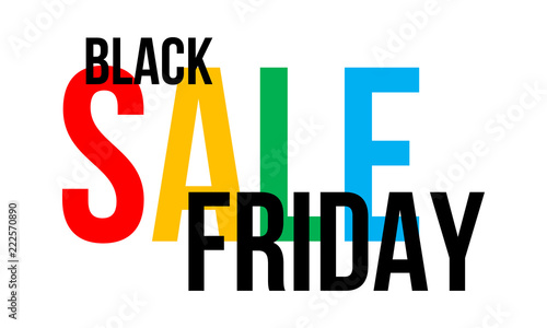 black friday, vector illustration advertising poster with white background