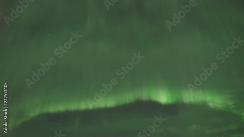 Realistic real time (not timelapse) aurora borealis (northern lights) in Whitehorse, Canada, at 02:27 on September 11, 2018 with 20mm wide-angle lenz