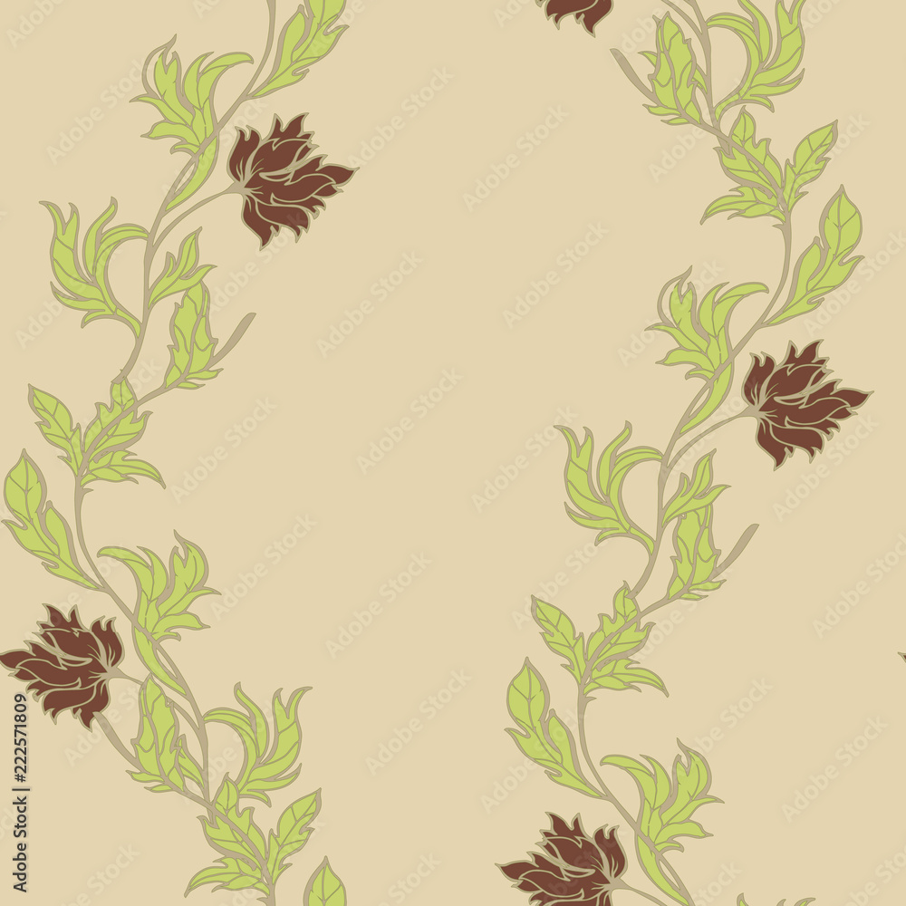 Elegance pattern with flowers and leaf