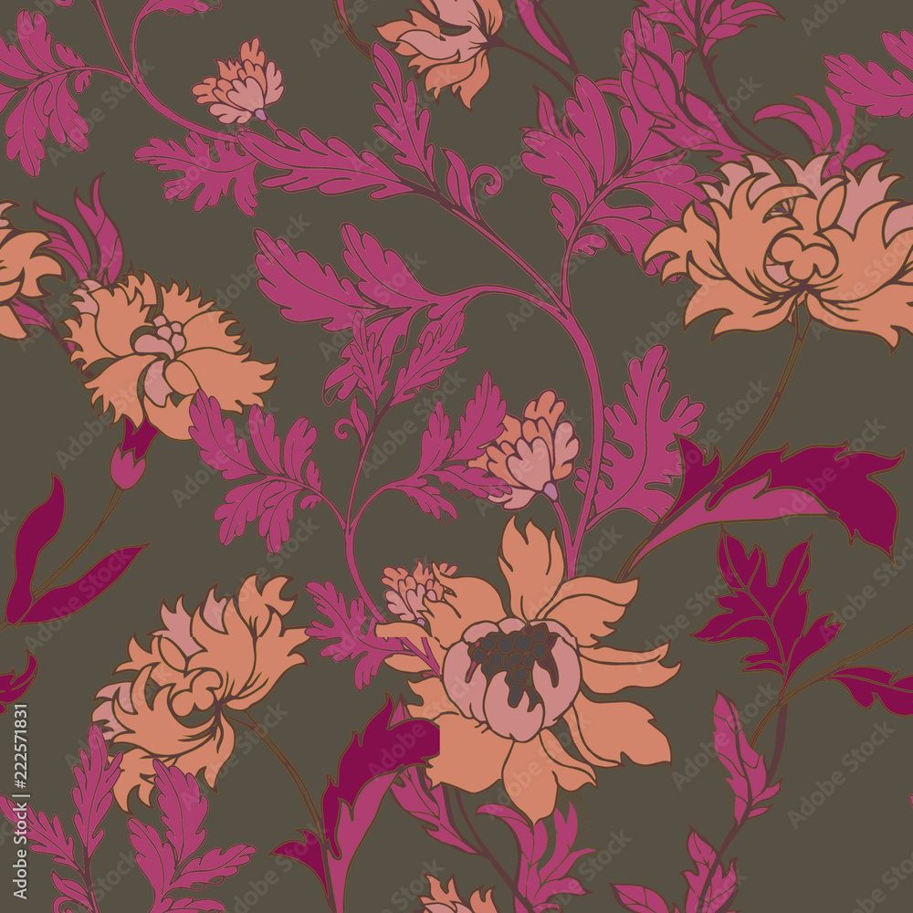 Elegance pattern with flowers and leaf Elegance pattern with flowers and leaf