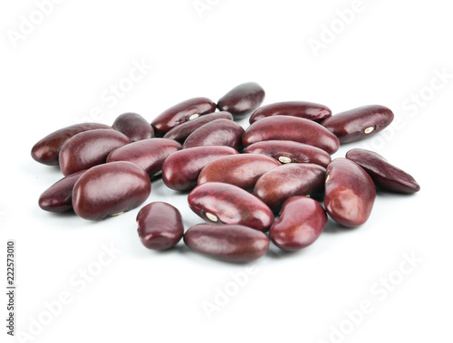 Red bean isolated on white background,side view with copy space for text. element of food healthy nutrients and herb vegetable ingredient concept
