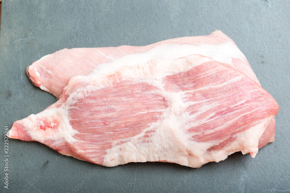 Sliced of fresh pork neck fresh meat Sliced of fresh pork neck fresh meat