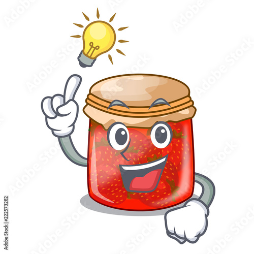 Have an idea strawberry jam glass isolated on cartoon