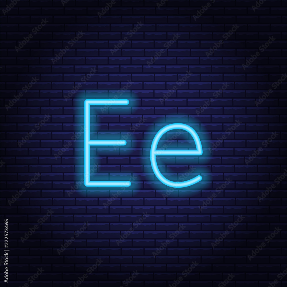 Blue neon letters, font on dark blue background. Vector illustration of eps 10. Blue neon letters, font on dark blue background. Vector illustration of eps 10.