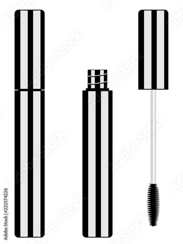Black mascara brush with tube