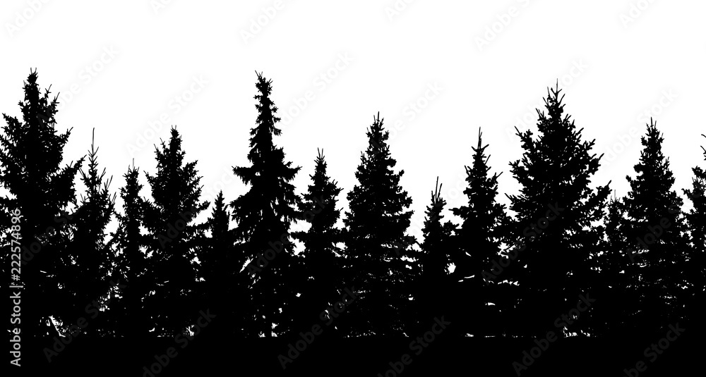 Seamless pattern. Silhouette of forest. Vector Stock Vector | Adobe Stock