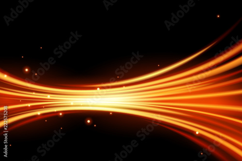 Glowing magic light effect and long trails fire motion