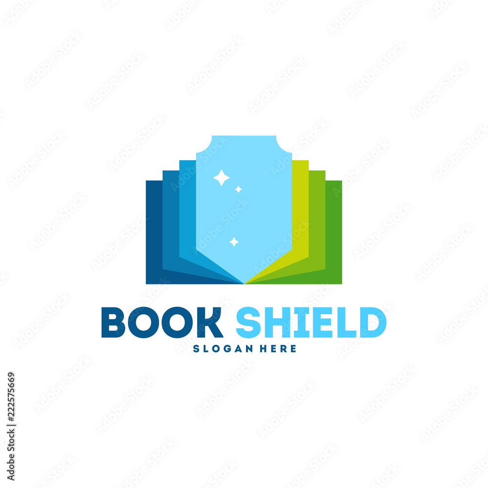 Book Shield logo designs vector, Education logo symbol
