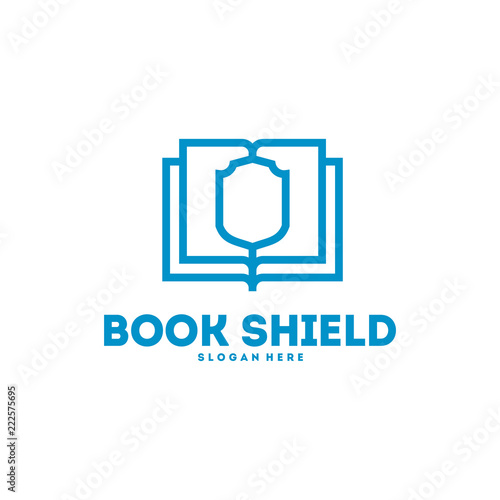 Book Shield logo designs vector, Education logo symbol