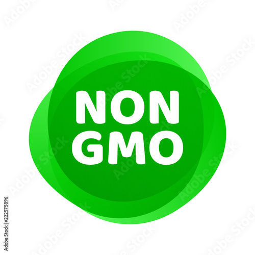 Non GMO icon. Vector green GMO free logo sign