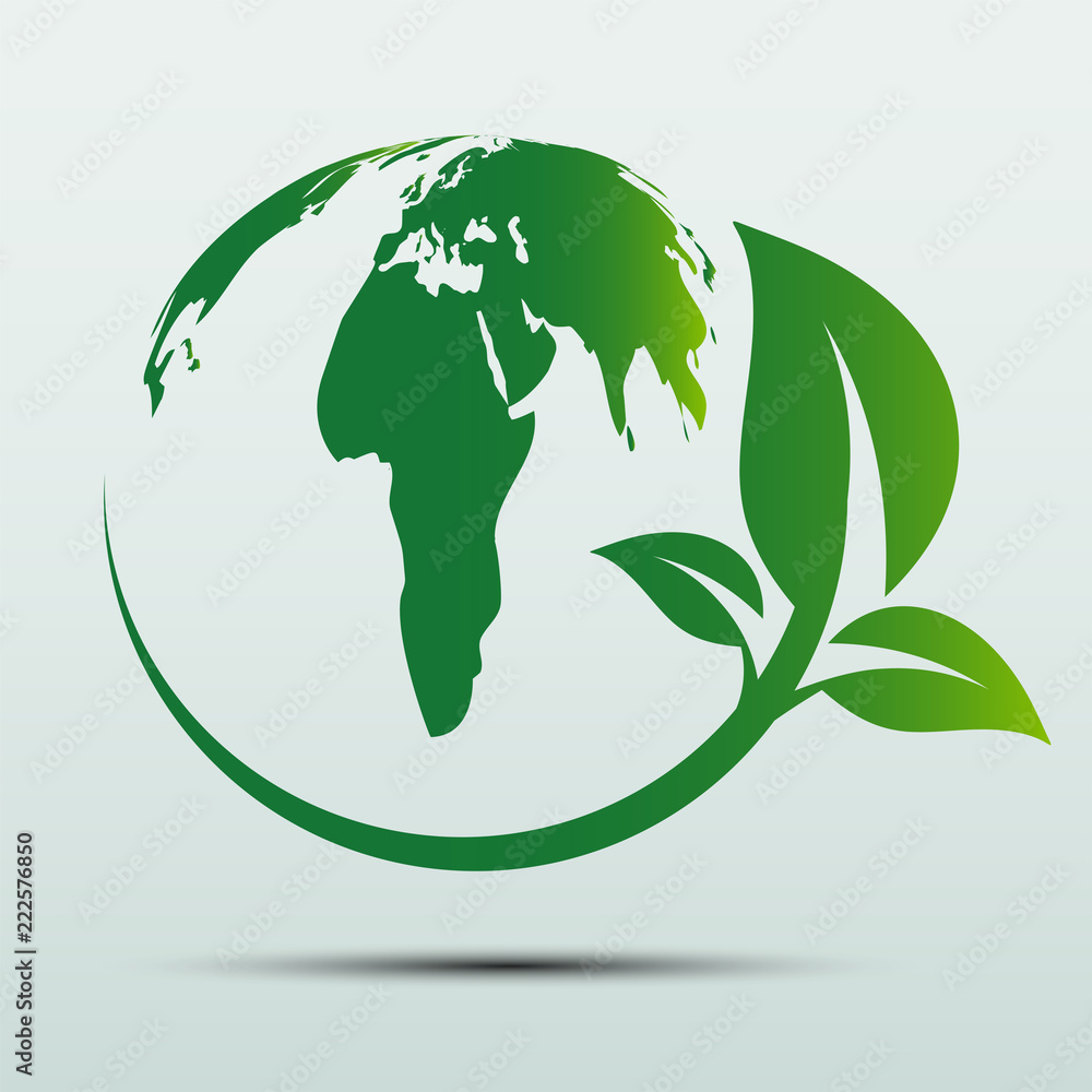Green earth Concept with Leaves,ecology nature.