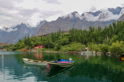 Boat in Kachula lake, Skardu, Gilgit-Baltistan, Pakistan 