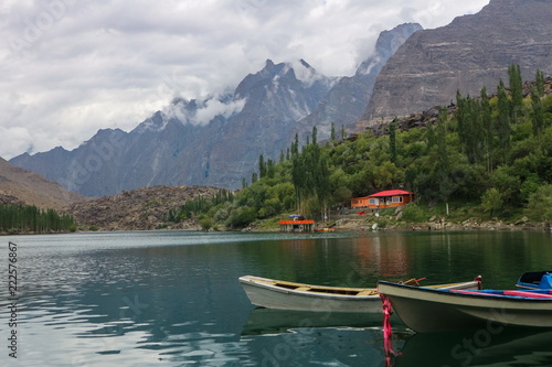 Boat in Kachula lake, Skardu, Gilgit-Baltistan, Pakistan   photo