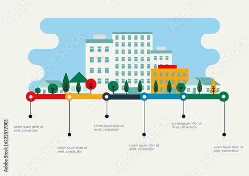City vector infographic