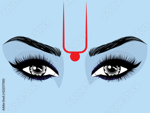 Krishna eyes on blue