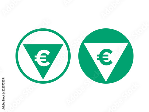 Cost price euro decrease and grow vector icon