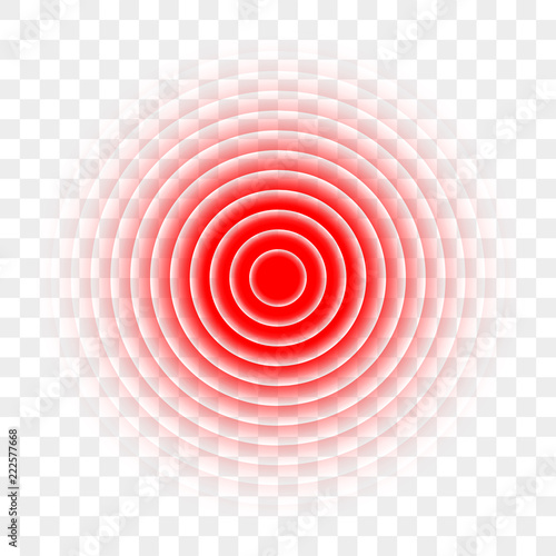 Pain red circle painkiller ache target vector icon