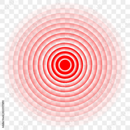 Pain red circle painkiller target logo vector icon