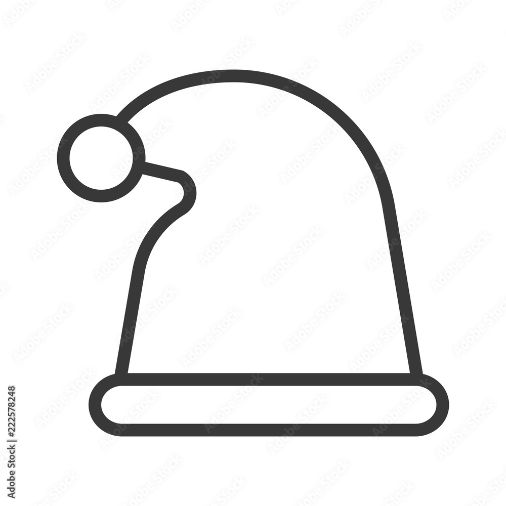 Santa hat, Merry Christmas theme set, outline editable stroke pixel perfect icon Santa hat, Merry Christmas theme set, outline editable stroke pixel perfect icon