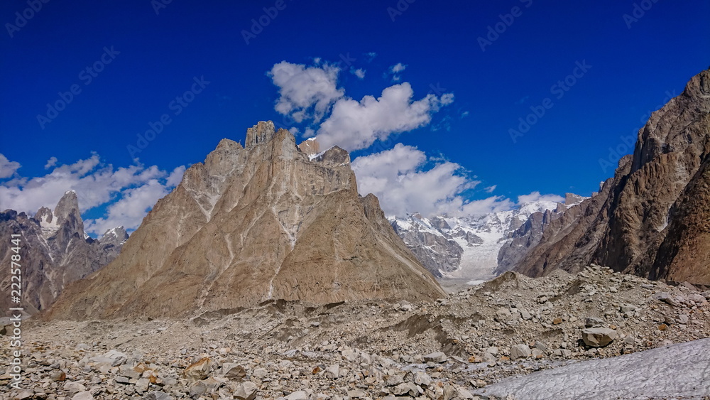 Fototapeta premium Trango Towers and Baltoro Glacier Karakorum Pakistan