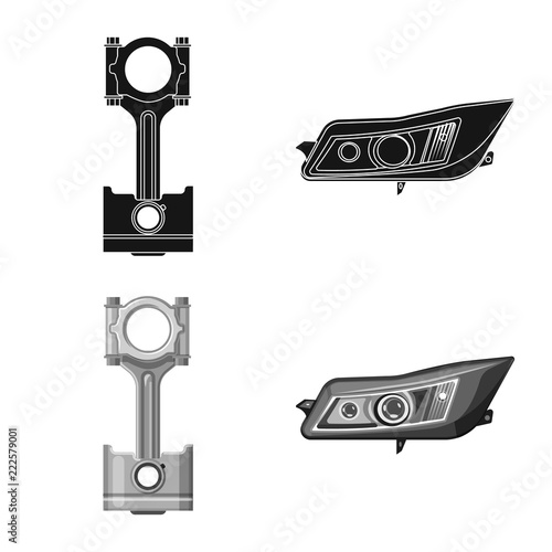 Vector design of auto and part icon. Collection of auto and car vector icon for stock.