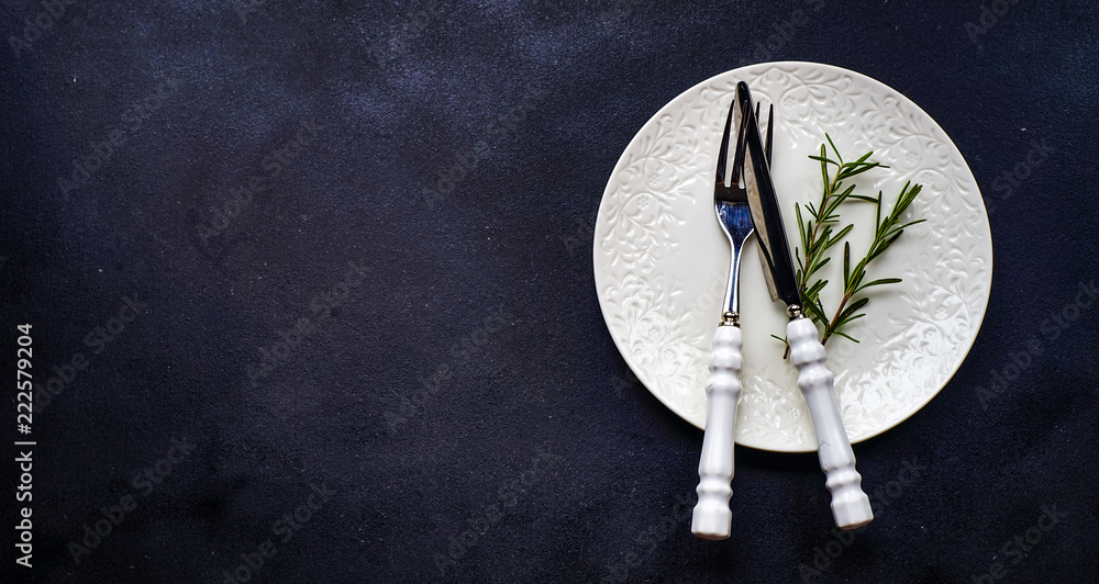 Fototapeta premium Table setting with rosemary