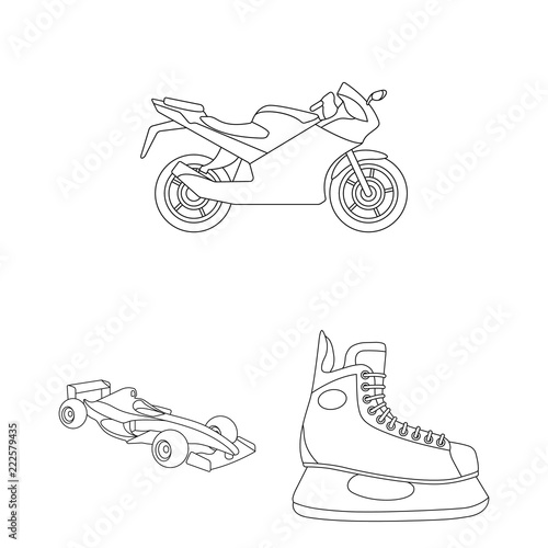 Extreme sport outline icons in set collection for design.Different kinds of sports vector symbol stock web illustration.