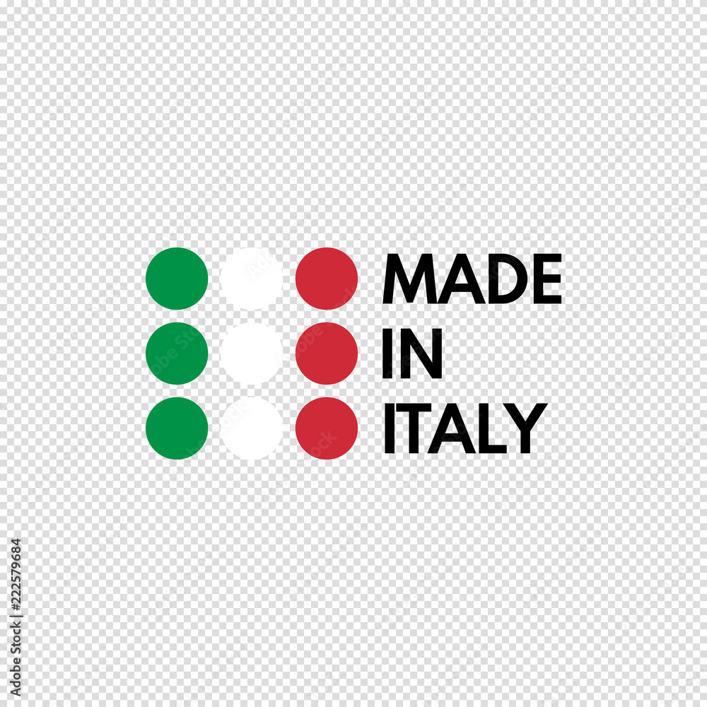 made in italy, circles vector logo on transparent background