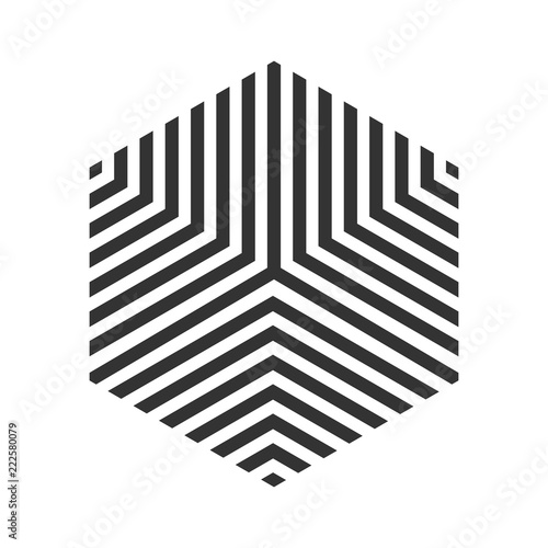 Hexagon logo vector geometr...