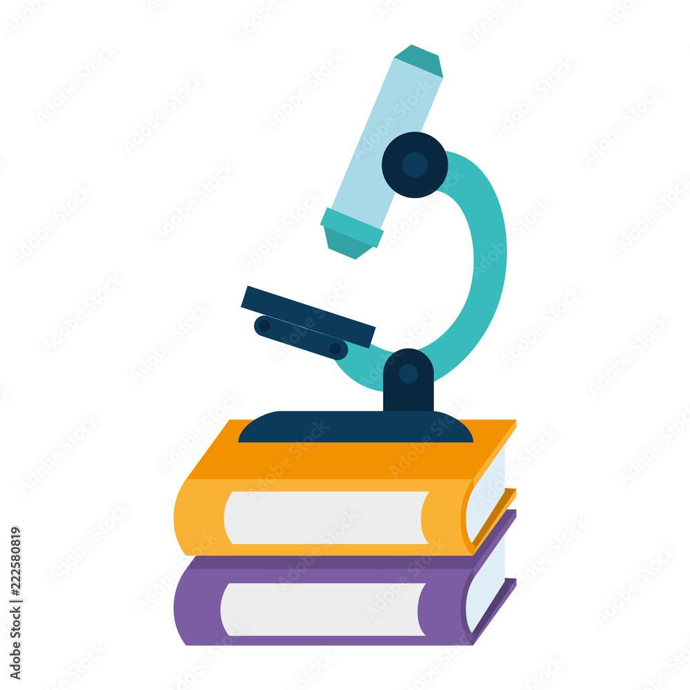 pile text books with microscope pile text books with microscope