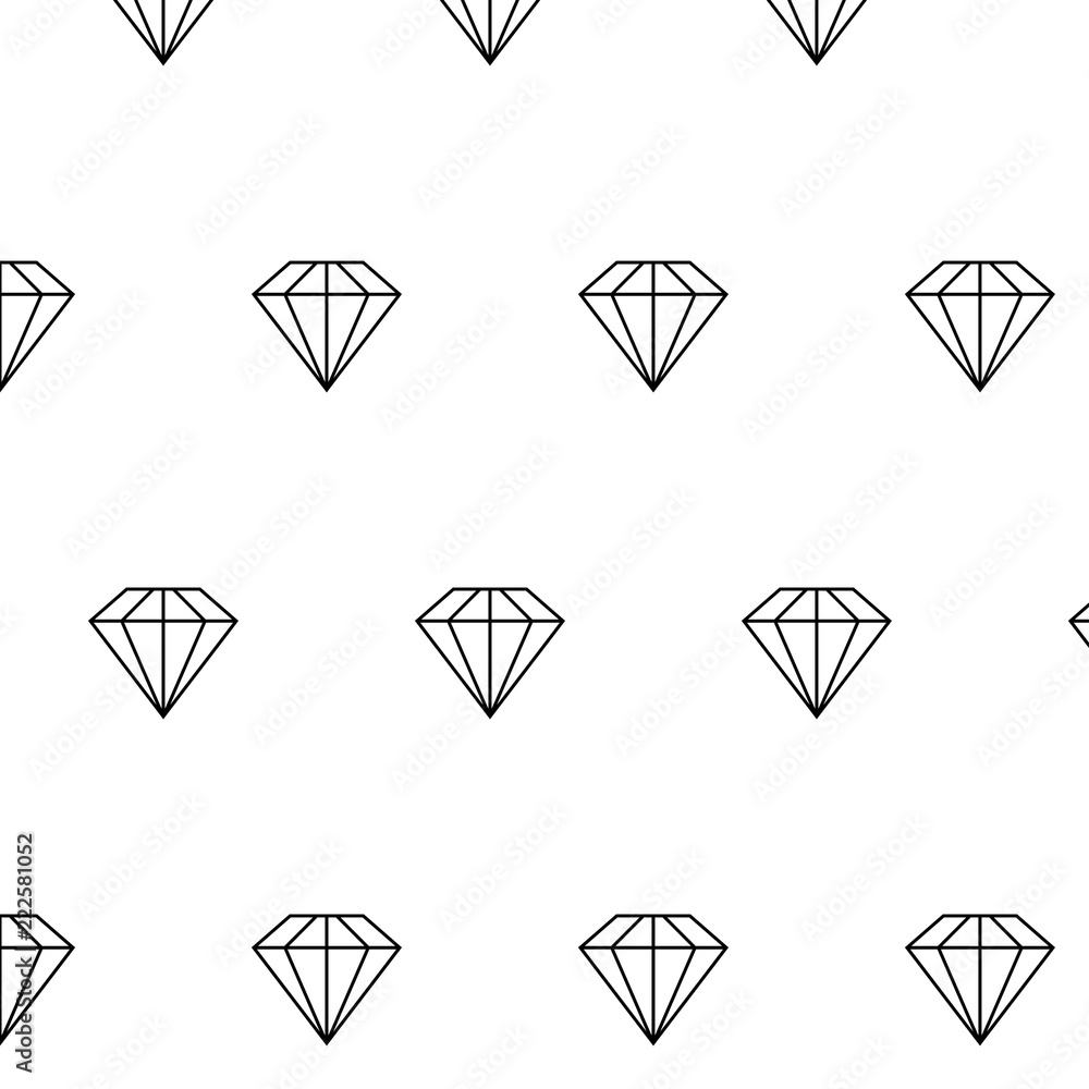 Seamless pattern with diamond. Line diamond vector icon. Seamless pattern with diamond. Line diamond vector icon.